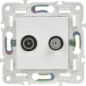 Розетка двойная TV+SAT IEK SKANDY SK-A13W арктический белый SK-AF20-O-K01